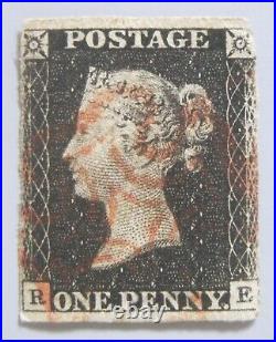 Great Britain Penny Black RE Scarce Early Plate 3 Issued May 9 1840
