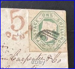 Great Britain Postal History, Scott #5 On Cover To USA, 3 Margins, Cv $ 1275