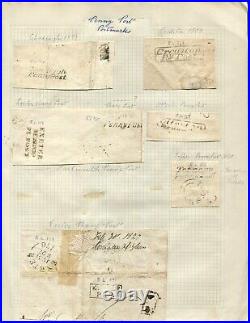 Great Britain Pre Adhesive Stamp Cancellations, 1816//1847, Lot of 58