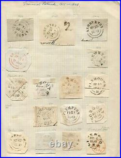 Great Britain Pre Adhesive Stamp Cancellations, 1816//1847, Lot of 58