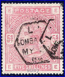 Great Britain, Qv, 5/- Rose, Sg 126, 1867, Fine Used, Cat £675