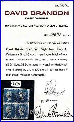 Great Britain SG #5 (Specialized #DS6a, k) Used Block With Certificate