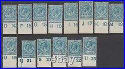Great Britain, SG Spec. N31, MLH/HR, COMPLETE Harrison Control Numbers