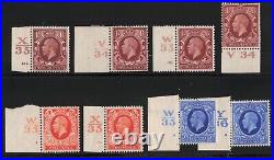 Great Britain Sc #159/72 (1912-13) 23x King George V Control Number Singles VF H