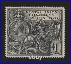 Great Britain Sc #209 (1929) £1 black Postal Union Congress VF Used