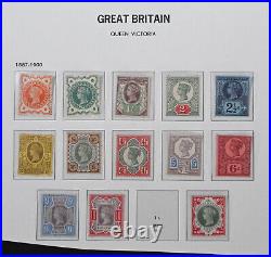 Great Britain Scott # 111-121, 125-126 F-VF OG LH/Hinged Victoria Stamps Cat$505