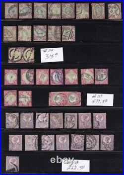 Great Britain Scott#113-118 Large Lot Of All Used Early Queen Victoria Issues