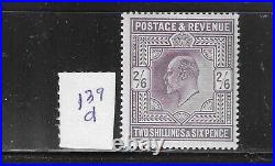 Great Britain Scott #139d 1902-11 Edward VII 2/6 (chalky Paper) Wmk 31- Mint Nh