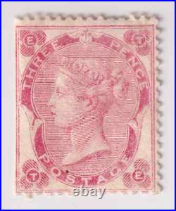 Great Britain Scott #37, SG77 3d QV Pale Carmine Rose Stamp MOGH CV $2500