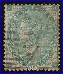 Great Britain Scott 42 Used 1sh green plate 1 1862 Lot OGB0014