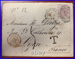 Great Britain, Scott #67, Plate 16, used on 1880 Cover, Many Postal Markings