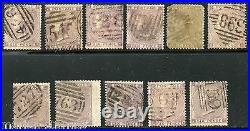 Great Britain Six Pence Lot Of Eleven Used Scott#39 Variable Condition