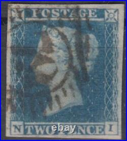 Great Britain, Two Pence blue, nice used piece, error Yvory Head impression