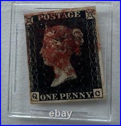 Great Britain UK 1840 Queen Victoria 1 Penny Black imperforated stamp ASG F/XF75