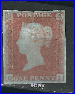 Great Britain (UK) Stamp 3 SG8 1d Dull Red blued paper MHR VF 1841 SCV $625.00