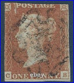 Great Britain Uk Penny Red Stamp With Maltese Cross Cancel