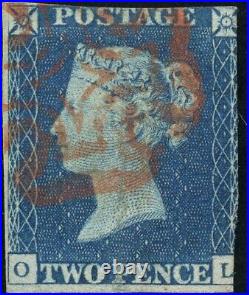 Great Britain Used VG-F 2p Scott #2 Wmk 18 1840 Queen Victoria Stamp