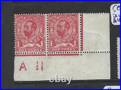 Great Britain (p0606bb) Kgv 1d Unshaded Lion Rose Pink Sg331 Control Pr A11 Mog