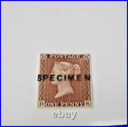 Great Britain-penny Red Imperf Stamp, Unused, Specime N