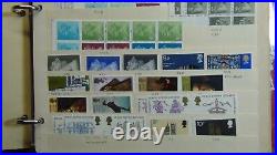 Great Britain stamp collection in 3 ring binder on stock + etc. With#1,600 stamps