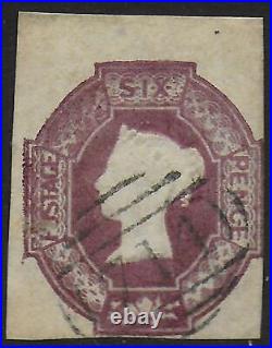 Great Britain stamps 1847 SG 59 margin stamp CANC VF