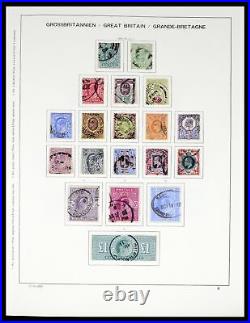 Lot 37585 SUPER stamp collection Great Britain 1840-2015 in 3 Schaubek albums