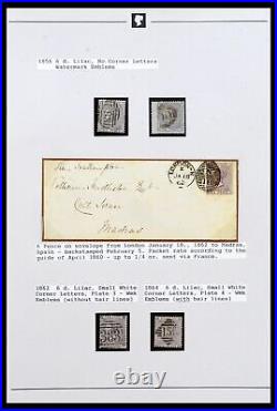 Lot 39160 Well filled, canceled stamp collection Great Britain 1855-1883