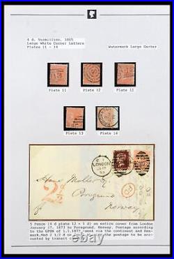 Lot 39160 Well filled, canceled stamp collection Great Britain 1855-1883