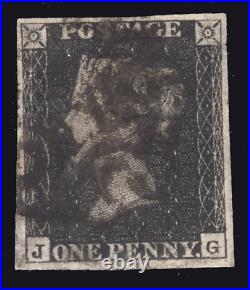 Momen Great Britain Sg #1 1840 Penny Black Used Lot #66836