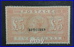 Momen Great Britain Sg # £5 Orange Unused Specimen Lot #195584-4186