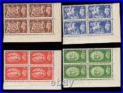 Momen Great Britain Sg #509-512 1951 Blocks Mint Og Nh £400++ Lot #67855