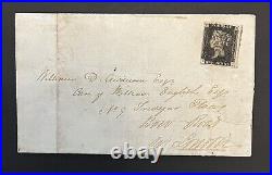 PENNY BLACK 1841 (PC) Plate 11 AS73 on Cover! 4 Good-Large margins A Rare Item