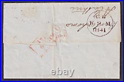 PENNY BLACK JF ON 1841 COVER (NOT TIED) with Horizontal black line through J