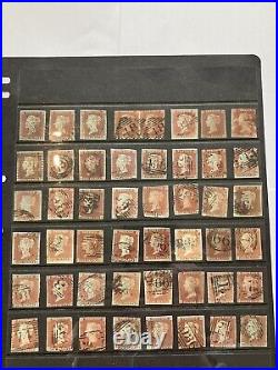 QUEEN VICTORIA PENNY RED IMPERFORATE STARS FROM 1841-1850's 48 Stamps for Sale