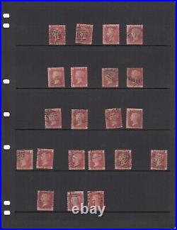QUEEN VICTORIA SG 43-44 Plates 81-90 Penny Red Used 1747 stamps from 10 Plates