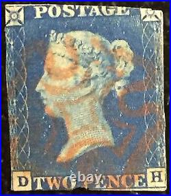 QV GReat BRitaiN 1840 2P 2Nd GB POSTAGE STAMP! QueeN ViCtORiA 2 PENCE BLue