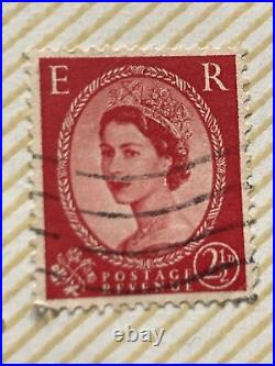 Queen Elizabeth II Great Britain 2 1/2 D Scarlet Postage Stamp Rare