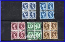 SET OF 17 BLOCKS OF 4pc GREAT BRITAIN QEII STAMPS CV#507 SC#292-308 P# ID#1711