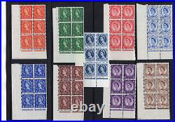 SET OF 17 BLOCKS OF 6pc GREAT BRITAIN QEII STAMPS CV#762 SC#292-308 CORNERS#1715