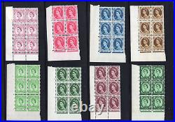 SET OF 17 BLOCKS OF 6pc GREAT BRITAIN QEII STAMPS CV#762 SC#292-308 CORNERS#1715