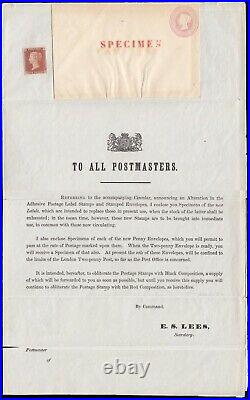 SG7 1841 Postal Notice referring to the issue of 1d. And 2d. Stamps and 1d. P