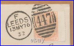 Scarce Plate 15 4d vermillion used on wrapper Leeds to Naples. Clear 447 duplex