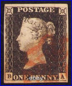 UK ENGLAND GB 1840 PENNY BLACK VICTORIA QUEEN First Postage Stamp Scott #1