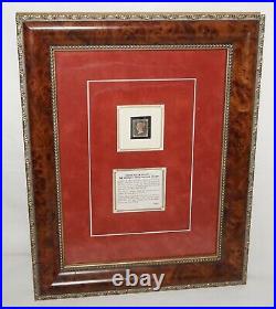 UK Framed Penny Black Stamp Worlds First Postage Stamp by Wall Street COA (RoT)