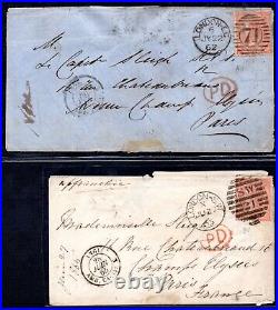 Uk Great Britain 1862-1880 Collection Of 9 Postal History Covers