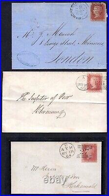 Uk Great Britain 1862-1880 Collection Of 9 Postal History Covers