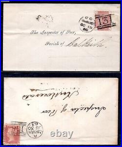 Uk Great Britain 1862-1880 Collection Of 9 Postal History Covers