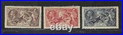 Uk Great Britain 1934 Seahorse Set Sc # 222-224 S. G. 450-452 Light Hinge