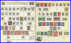 Vintage Great Britain Stamp Lot On Album Page Front And Back