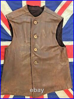 WW2 Dated British Commonwealth Jerkin HORSEHIDE Vest with WAR DEPARTMENT STAMP